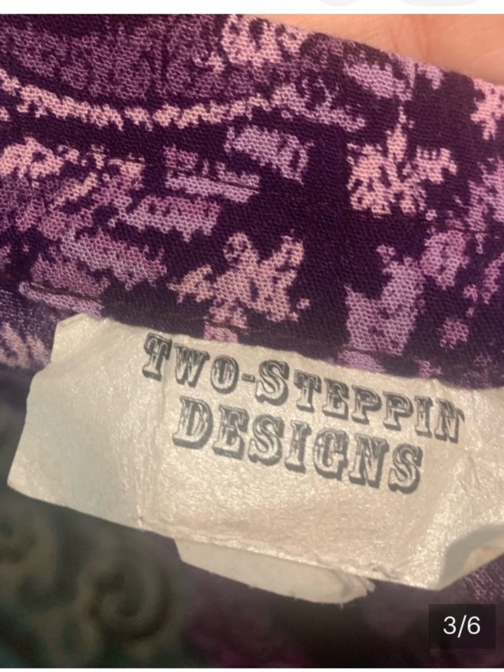 Women's Purple Paisley Tiered dancing Skirt by Two Stepping Designs - Picture 3 of 7